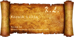 Kozsik Lilla névjegykártya