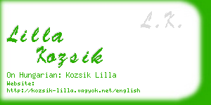 lilla kozsik business card